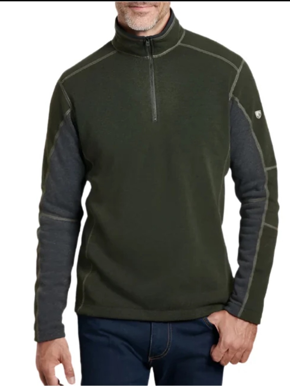 Kuhl Men's Revel 1/4 Zip Sweater Pullover Sweatshirt Hunter Green Size Medium
